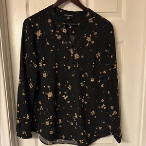 Hilary Radley Black Long Sleeve Blouse